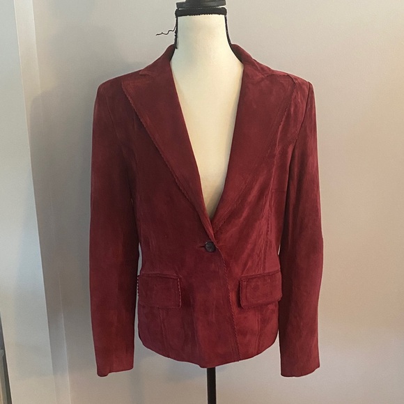 Alfani Jackets & Blazers - ALFANI leather blazer. Size medium lined one button closure